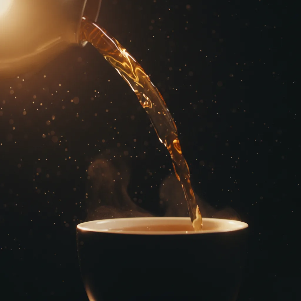 Amber tea being poured